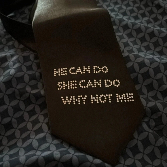 Omega Italy Black Rhinestone Embellished unisex Silk  tie. - Picture 4 of 9